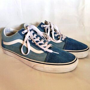 Van's Mens Old Skool 2 Tone Denim Canvas Skate Shoes in Denim, Size 11.5
